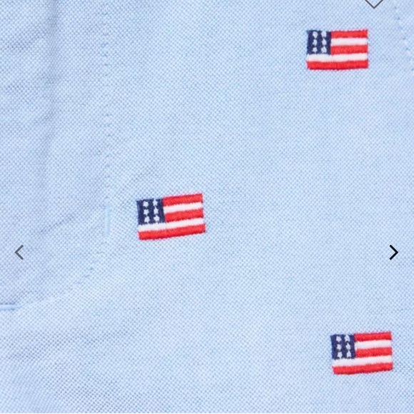 Janie and Jack Light Blue Flag Embroidered Kids Shorts - Picture 3 of 7